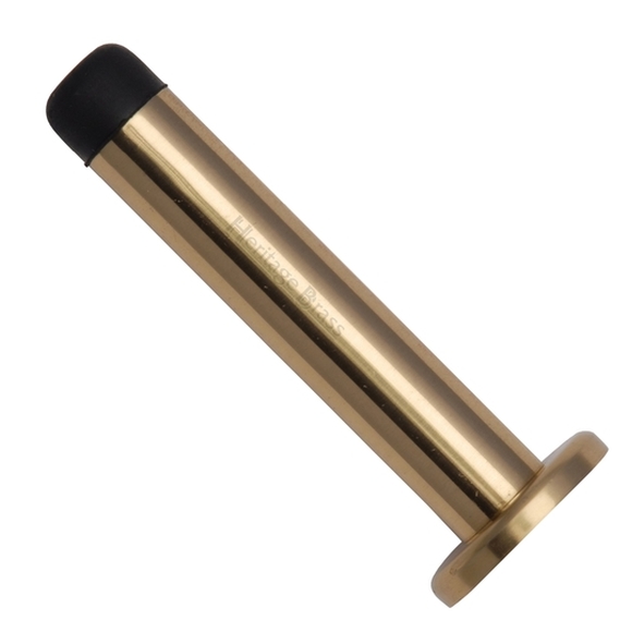 V1192 76-PB • 087mm • Polished Brass • Heritage Brass Wall Mounted Projection Door Stop With Concealed Fixing Rose